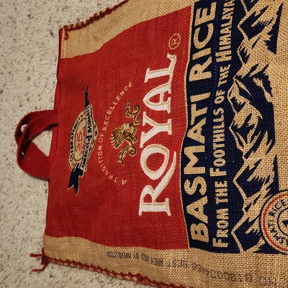 Royal Basmati Rice Burlap Zipper Close Tote Bag - Picture 2 of 5